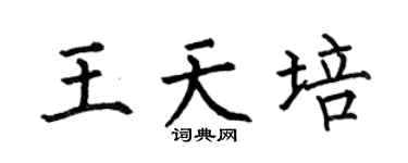 何伯昌王天培楷书个性签名怎么写