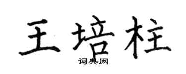 何伯昌王培柱楷书个性签名怎么写