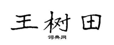 袁强王树田楷书个性签名怎么写