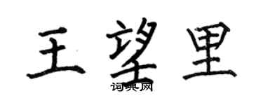 何伯昌王望里楷书个性签名怎么写