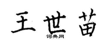 何伯昌王世苗楷书个性签名怎么写