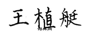 何伯昌王植艇楷书个性签名怎么写