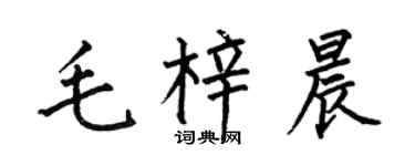 何伯昌毛梓晨楷书个性签名怎么写