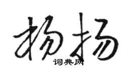 骆恒光杨扬草书个性签名怎么写