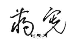 骆恒光蒋宪草书个性签名怎么写