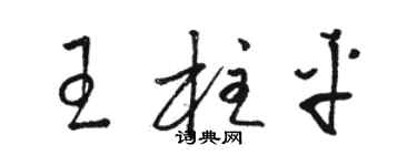 骆恒光王柱平草书个性签名怎么写