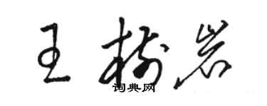 骆恒光王树岩草书个性签名怎么写