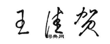 骆恒光王佳贺草书个性签名怎么写