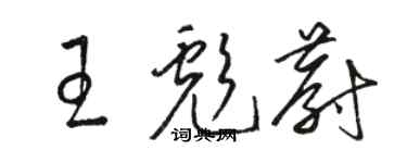 骆恒光王彪蔚草书个性签名怎么写