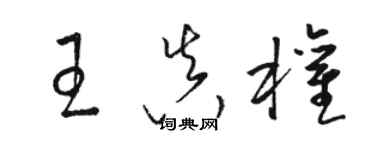 骆恒光王真权草书个性签名怎么写