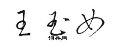 骆恒光王玉女草书个性签名怎么写