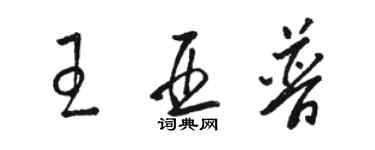 骆恒光王亚普草书个性签名怎么写