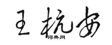 骆恒光王杭安草书个性签名怎么写