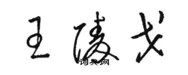 骆恒光王陵戈草书个性签名怎么写