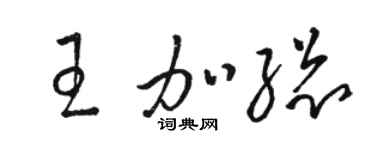 骆恒光王加总草书个性签名怎么写