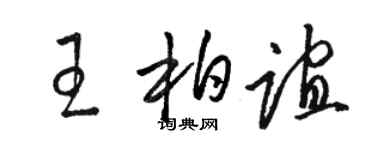 骆恒光王柏谊草书个性签名怎么写
