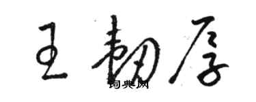 骆恒光王韧厚草书个性签名怎么写