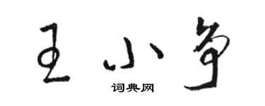 骆恒光王小争草书个性签名怎么写