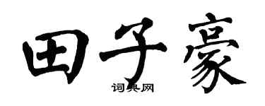 翁闿运田子豪楷书个性签名怎么写