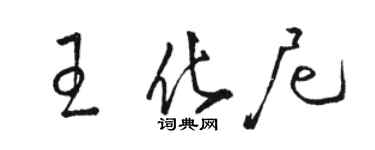 骆恒光王化尼草书个性签名怎么写
