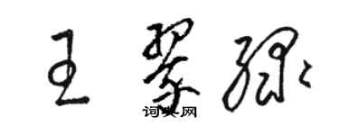 骆恒光王翠绿草书个性签名怎么写