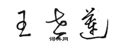 骆恒光王世莲草书个性签名怎么写