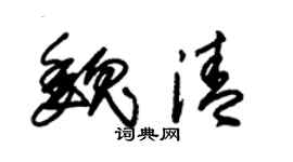 朱锡荣魏清草书个性签名怎么写