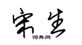 朱锡荣宋生草书个性签名怎么写