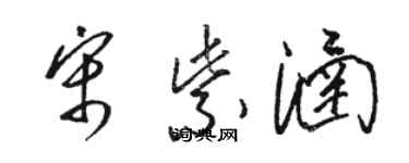 骆恒光宋紫涵草书个性签名怎么写