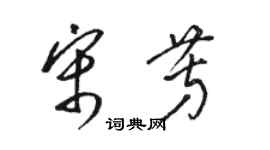 骆恒光宋芳草书个性签名怎么写