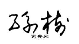 朱锡荣孙树草书个性签名怎么写