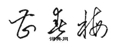 骆恒光曹春梅草书个性签名怎么写