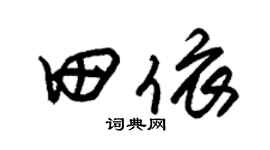 朱锡荣田依草书个性签名怎么写