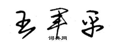 朱锡荣王军平草书个性签名怎么写