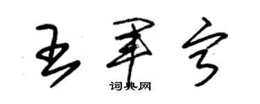 朱锡荣王军宁草书个性签名怎么写