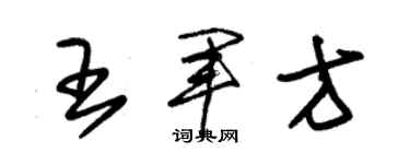 朱锡荣王军方草书个性签名怎么写