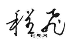 骆恒光程飞草书个性签名怎么写