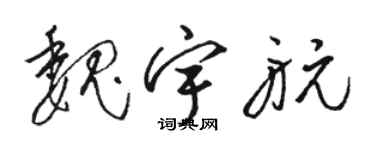 骆恒光魏宇航草书个性签名怎么写