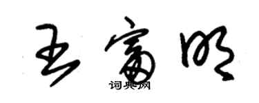 朱锡荣王富明草书个性签名怎么写