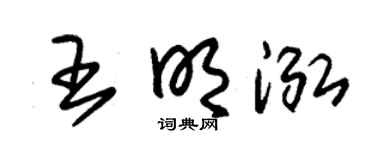 朱锡荣王明泓草书个性签名怎么写