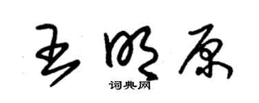 朱锡荣王明原草书个性签名怎么写