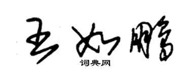 朱锡荣王如鹏草书个性签名怎么写