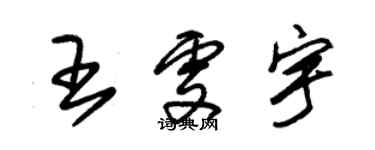 朱锡荣王雯宇草书个性签名怎么写