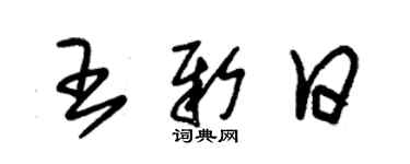 朱锡荣王新日草书个性签名怎么写