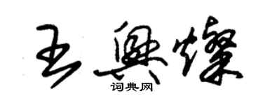 朱锡荣王兴灿草书个性签名怎么写