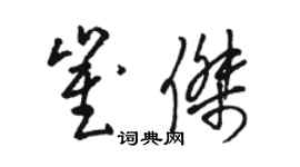 骆恒光崔杰草书个性签名怎么写