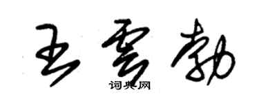 朱锡荣王云勃草书个性签名怎么写