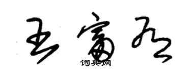 朱锡荣王富有草书个性签名怎么写