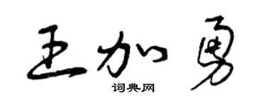 曾庆福王加勇草书个性签名怎么写