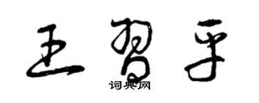 曾庆福王习平草书个性签名怎么写